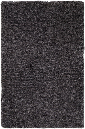 Homeroots 8' X 10' Black Shag Hand Tufted Area Rug Black Polyester 565481