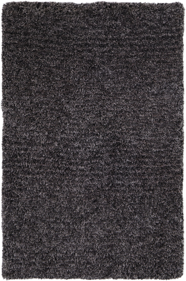 Homeroots 8' X 10' Black Shag Hand Tufted Area Rug Black Polyester 565481