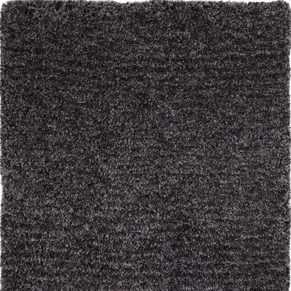 Homeroots 10' X 14' Black Shag Hand Tufted Area Rug Black Polyester 565483