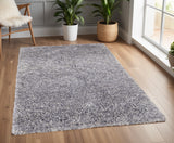 Homeroots 4' X 6' Gray Shag Hand Tufted Area Rug Gray Polyester 565485