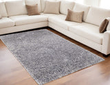 Homeroots 5' X 8' Gray Shag Hand Tufted Area Rug Gray Polyester 565486