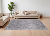 Homeroots 8' X 10' Gray Shag Hand Tufted Area Rug Gray Polyester 565487