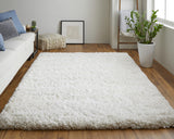 Homeroots 4' X 6' Ivory Shag Hand Tufted Area Rug Ivory Polyester 565491