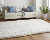 Homeroots 5' X 8' Ivory Shag Hand Tufted Area Rug Ivory Polyester 565492