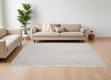 Homeroots 8' X 10' Ivory Shag Hand Tufted Area Rug Ivory Polyester 565493