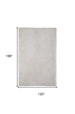 Homeroots 10' X 14' Ivory Shag Hand Tufted Area Rug Ivory Polyester 565495