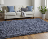 Homeroots 4' X 6' Blue Shag Hand Tufted Area Rug Blue Polyester 565497