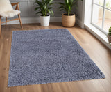 Homeroots 4' X 6' Blue Shag Hand Tufted Area Rug Blue Polyester 565497