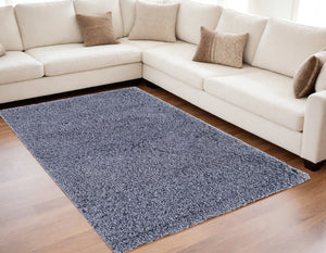 Homeroots 5' X 8' Blue Shag Hand Tufted Area Rug Blue Polyester 565498