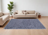 Homeroots 8' X 10' Blue Shag Hand Tufted Area Rug Blue Polyester 565499