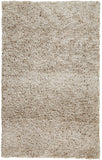 Homeroots 4' X 6' Gray Shag Hand Tufted Area Rug Tan Polyester 565504