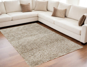 Homeroots 5' X 8' Gray Shag Hand Tufted Area Rug Gray Polyester 565505