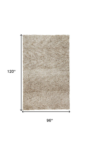 HomeRoots 4' Black Shag Area Rug - Luxurious Hand-Tufted Design for Modern Homes, Stain-Resistant & Soft Feel 8' X 10' 565506