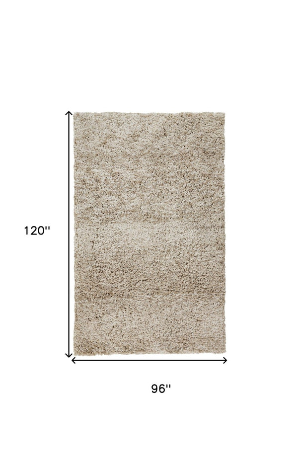 HomeRoots 4' Black Shag Area Rug - Luxurious Hand-Tufted Design for Modern Homes, Stain-Resistant & Soft Feel 8' X 10' 565506