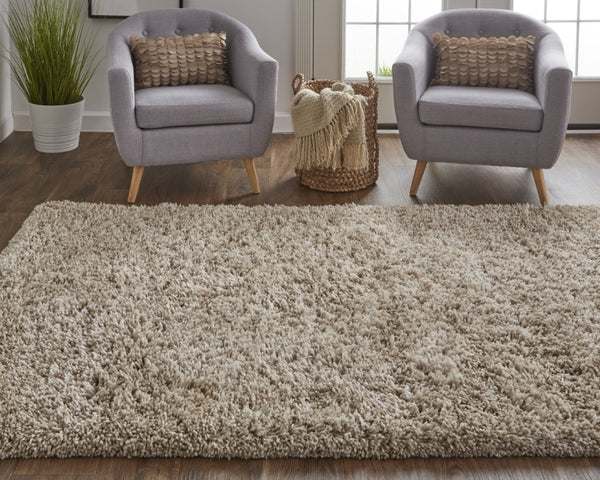 HomeRoots 4' Black Shag Area Rug - Luxurious Hand-Tufted Design for Modern Homes, Stain-Resistant & Soft Feel 9' X 12' 565507