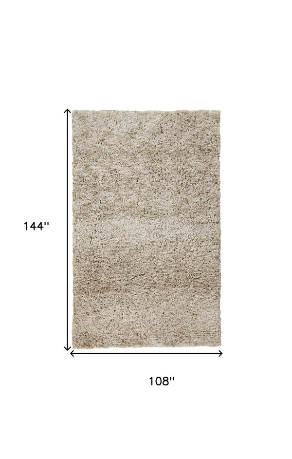 HomeRoots 4' Black Shag Area Rug - Luxurious Hand-Tufted Design for Modern Homes, Stain-Resistant & Soft Feel 9' X 12' 565507
