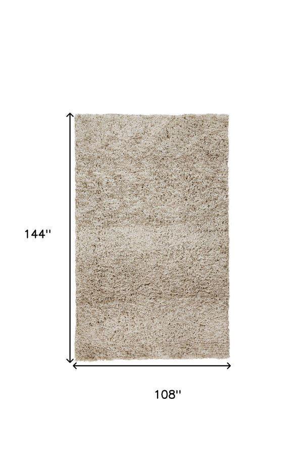 Homeroots 9' X 12' Gray Shag Hand Tufted Area Rug Gray Polyester 565507