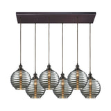 Ridley 30'' Wide 6-Light Rectangular Pendant