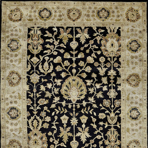 Homeroots 6' X 9' Black Wool Oriental Hand Knotted Area Rug Black Wool 565510
