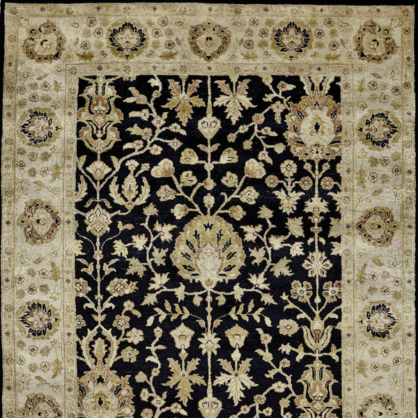Homeroots 8' X 10' Black Wool Oriental Hand Knotted Area Rug Black Wool 565511