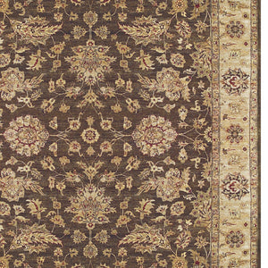 Homeroots 6' X 9' Gold Brown And Tan Wool Oriental Hand Knotted Area Rug Brown Wool 565512