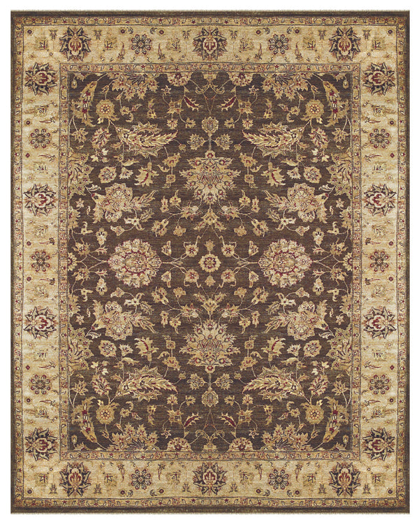 Homeroots 6' X 9' Gold Brown And Tan Wool Oriental Hand Knotted Area Rug Brown Wool 565512