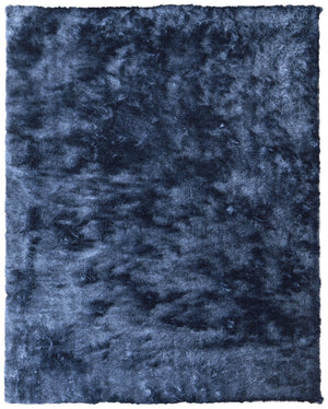HomeRoots 4' Plush Blue Shag Area Rug - Hand-Tufted Retro Design for Cozy Comfort in Any Living Space 4' X 6' 565517