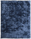 Homeroots 4' X 6' Blue Shag Hand Tufted Area Rug Blue Polyester 565517