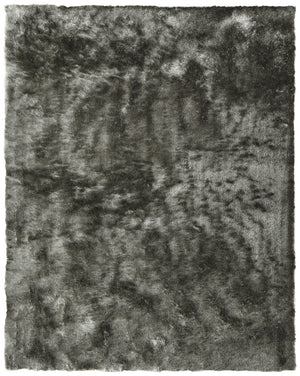 Homeroots 5' X 8' Green Shag Hand Tufted Area Rug Green Polyester 565522