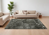 Homeroots 8' X 10' Green Shag Hand Tufted Area Rug Green Polyester 565523