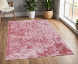 Homeroots 4' X 6' Pink Shag Hand Tufted Area Rug Pink Polyester 565525