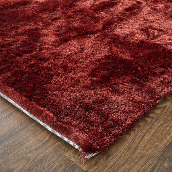 Homeroots 5' X 8' Red Shag Hand Tufted Area Rug Red Polyester 565530