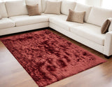 Homeroots 5' X 8' Red Shag Hand Tufted Area Rug Red Polyester 565530