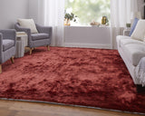 Homeroots 8' X 10' Red Shag Hand Tufted Area Rug Red Polyester 565531