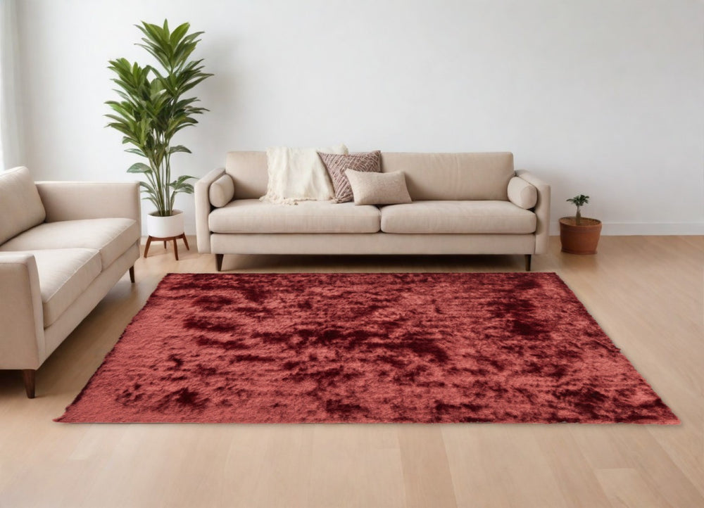 HomeRoots 4' Plush Blue Shag Area Rug - Hand-Tufted Retro Design for Cozy Comfort in Any Living Space 8' X 10' 565531