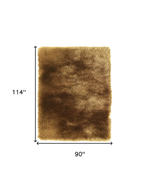 Homeroots 8' X 10' Brown Shag Hand Tufted Area Rug Brown Polyester 565532