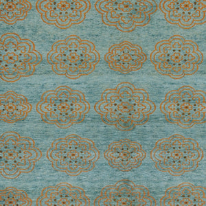HomeRoots 4' Hand-Knotted Floral Area Rug in Muted Green, Blue & Taupe – Vintage Charm for Any Space 6' X 9' 565540