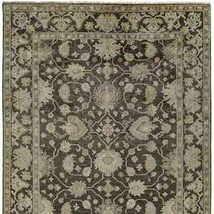 HomeRoots 8' X 10' Taupe Floral Hand-Knotted Wool Area Rug - Artisan Crafted Elegance for Timeless Interiors Gray 565544