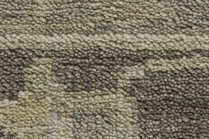 HomeRoots 8' X 10' Taupe Floral Hand-Knotted Wool Area Rug - Artisan Crafted Elegance for Timeless Interiors Gray 565544