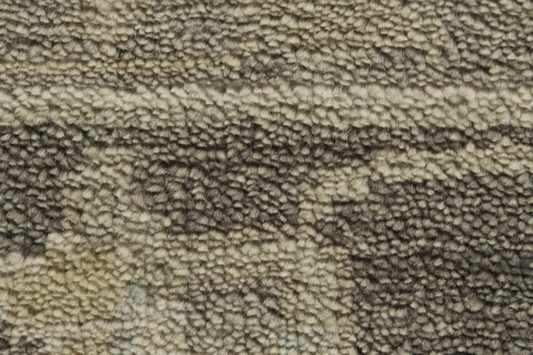 HomeRoots 8' X 10' Taupe Floral Hand-Knotted Wool Area Rug - Artisan Crafted Elegance for Timeless Interiors Gray 565544