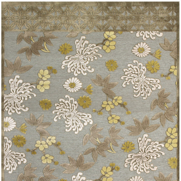 Homeroots 10' X 13' Ivory Brown And Gray Floral Power Loom Area Rug Brown Viscose 565545