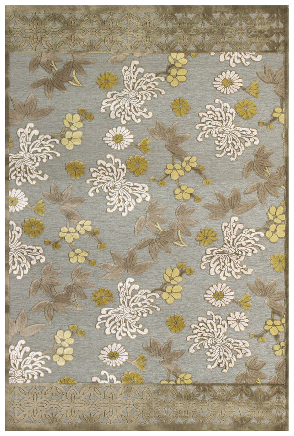 Homeroots 10' X 13' Ivory Brown And Gray Floral Power Loom Area Rug Brown Viscose 565545
