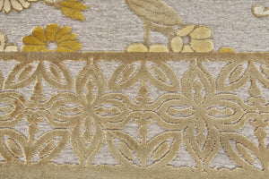 Homeroots 10' X 13' Ivory Brown And Gray Floral Power Loom Area Rug Brown Viscose 565545