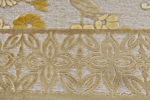 Homeroots 10' X 13' Ivory Brown And Gray Floral Power Loom Area Rug Brown Viscose 565545