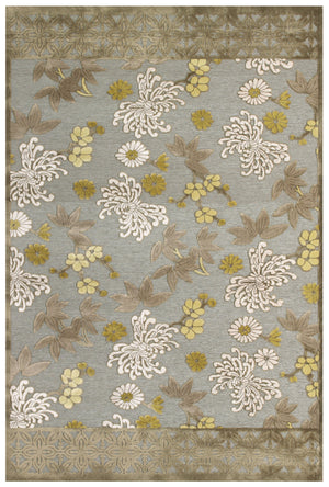 Homeroots 10' X 13' Ivory Brown And Gray Floral Power Loom Area Rug Brown Viscose 565545