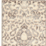 Homeroots 8' Taupe And Tan Floral Power Loom Runner Rug Gray Viscose 565555