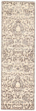 Homeroots 8' Taupe And Tan Floral Power Loom Runner Rug Gray Viscose 565555