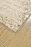 Homeroots 8' Taupe And Tan Floral Power Loom Runner Rug Gray Viscose 565555