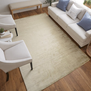 Homeroots 4' X 6' Tan Chevron Hand Woven Area Rug Gray Viscose 565563