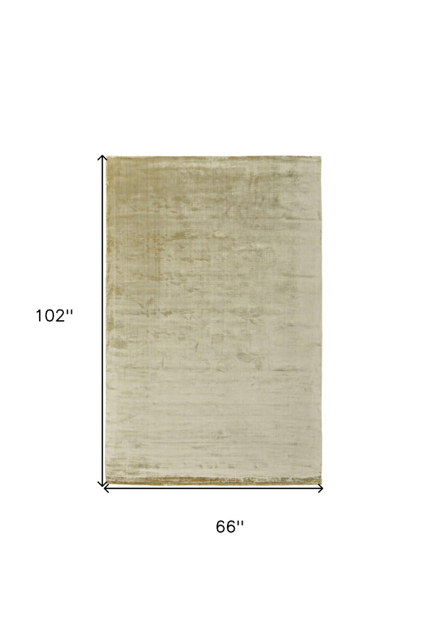 Homeroots 6' X 9' Tan Chevron Hand Woven Area Rug Gray Viscose 565564